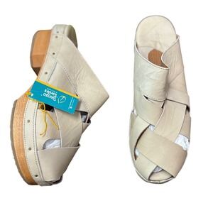 Sergio Tomani sz 39 Wooden Heel Leeather Clog Mule Sandals Handmade Columbia NWT